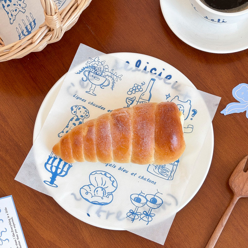 กระดาษรองอบน้ํามันเค้กเสื่อกระดาษทิ้งกระดาษท่ีต้านทานนํา้มันปิกนิกแซนวิชเบอร์เกอร์ขนมปังกระดาษดูดซับกระดาษห่อ664 - รูปที่ 4