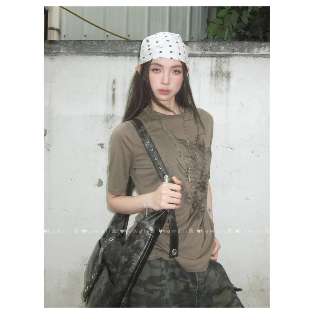 สไตล์เกาหลี Ins Star พิมพ์ Headscarf ฤดูร้อน บางสไตล์ ผ้าฝ้าย ผ้าลินิน Retro y2k สาวร้อน อินเทรนด์ All-Match ผ้าพันคอ