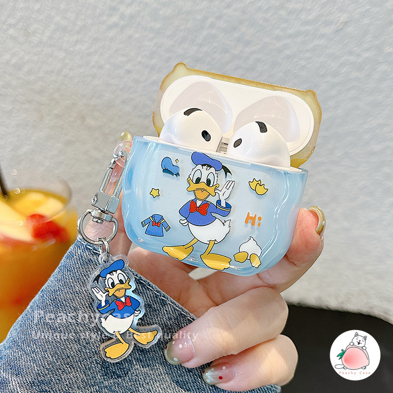 Disney Donald Duck จี้หูฟังป้องกันกรณีสําหรับ Airpods 1 2 3 4 Pro Pro2 Airpods4 Anti-loss IMD ไร้สายบลูทูธชุดหูฟัง - รูปที่ 2