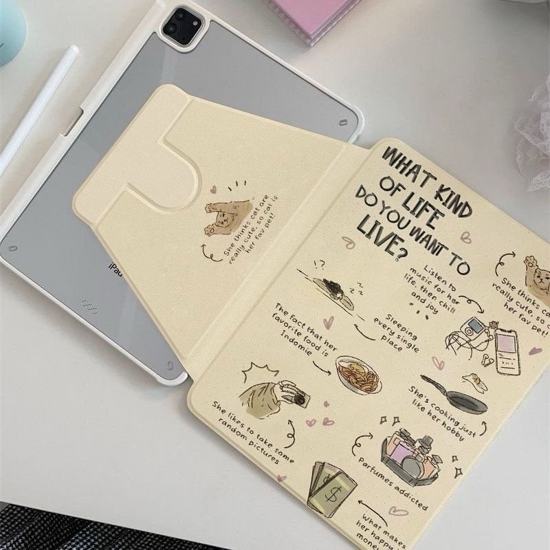 Xiaomi Redmi Pad 720°หมุน mi Pad 5 6 pro 11 นิ้วอะคริลิคกรณี mi Pad 6s pro 12.4 inth redmi pad 10.6 