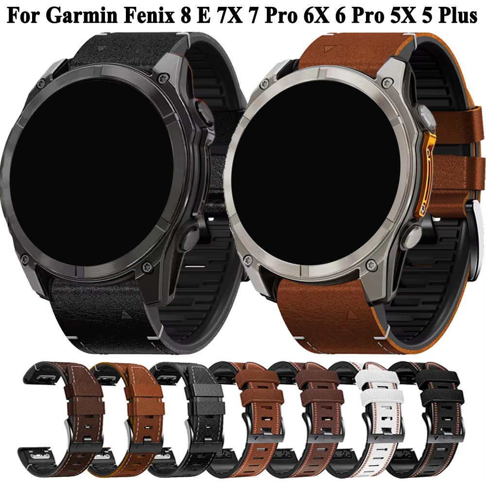 สําหรับ Garmin Fenix 6X 6 Pro 7X 7 5X 5 Plus 8 47 มม.51 มม.955 Smartwatch Band 22 26 มม.ซิลิโคนหนังเ