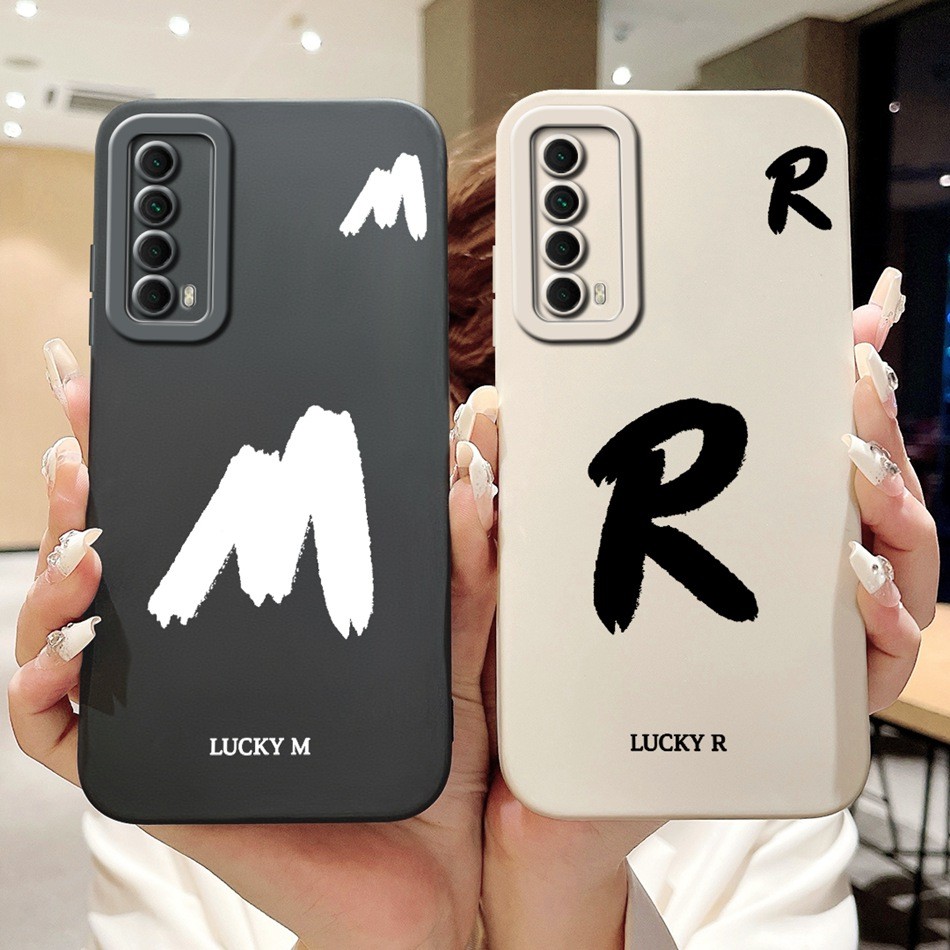 สําหรับ Huawei P สมาร์ท 2021 PPA-LX1 PPA-LX2 / Y7a PPA-LX3 Lucky จดหมายเริ่มต้นเคสโทรศัพท์เลนส์ป้องก