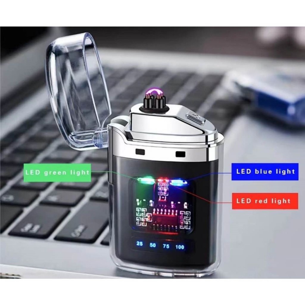 ไฟแช็คไฟฟ้า ไฟแช็ค ไฟฉายแรงสูงในตัว ชาร์จ USB กันน้ำ กันลม ป้องกันการตกYype-C LEDจอแสดงผลแบตเตอรี่ - รูปที่ 4