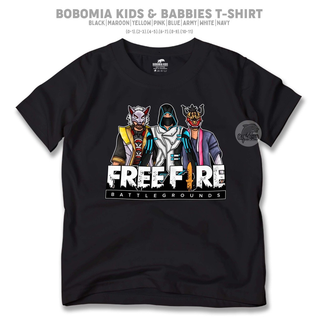Free Fire FF Gaming Booyah เสื้อยืดเด็ก | Distro Clothes for Baby Boys and Girls (0-10 Years) - Kids