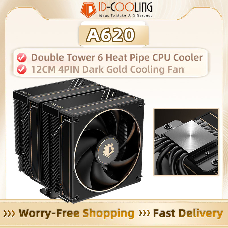 ID-Cooling A620 Dual-Tower 6 ท่อความร้อน CPU Cooler Dual 120 มม.PWM พัดลมระบายความร้อนเงียบสําหรับ I