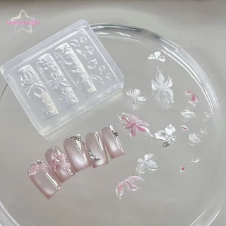 <DBFl-t> 1 ชิ้น Lily ดอกไม้ Sea Conch Coral ปลาดาว 3D อะคริลิคเล็บแม่พิมพ์ตกแต่งเล็บ DIY ซิลิโคนเล็บแม่พิมพ์แม่พิมพ์ใหม่