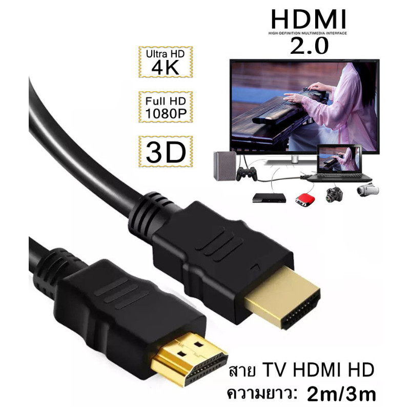 ⚡ส่งจาก กทม⚡Idigital สาย HDMI 2.0 4K Cable รองรับ 4K@60Hz,ความยาว 1-3m สามารถเชื่อมต่อกับจอมอนิเตอร์