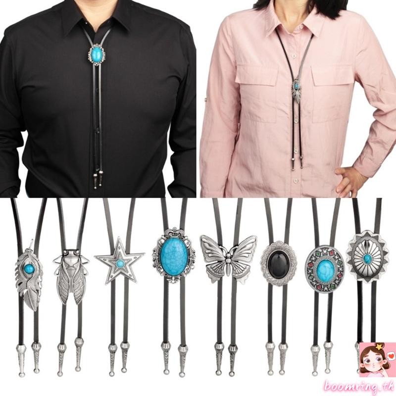 Boom Turquoises Rhinestone Buckle Bolo Tie สำหรับผู้ชายและผู้หญิง Bridegroom สร้อยคอกลางงานแต่งงาน Western คาวบอยเนคไบท์ Bolotie
