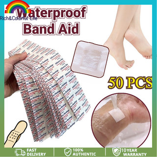 50pcs Waterproof Wound Stickers Skin Friendly Hypoallergenic Adhesive Dressing Band Aid Bandage