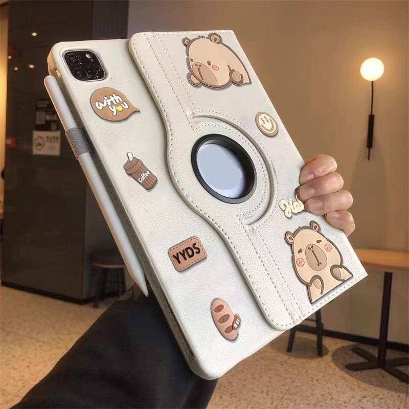 เคสสำหรับ ไอเเพด ปรับองศาได้360 องศา เข้ากันได้สำหรับ iPad Gen10 2022 Gen 9/8/7 10.2 Air 4/5 10.9 เคสหนัง ลายการ์ตูน