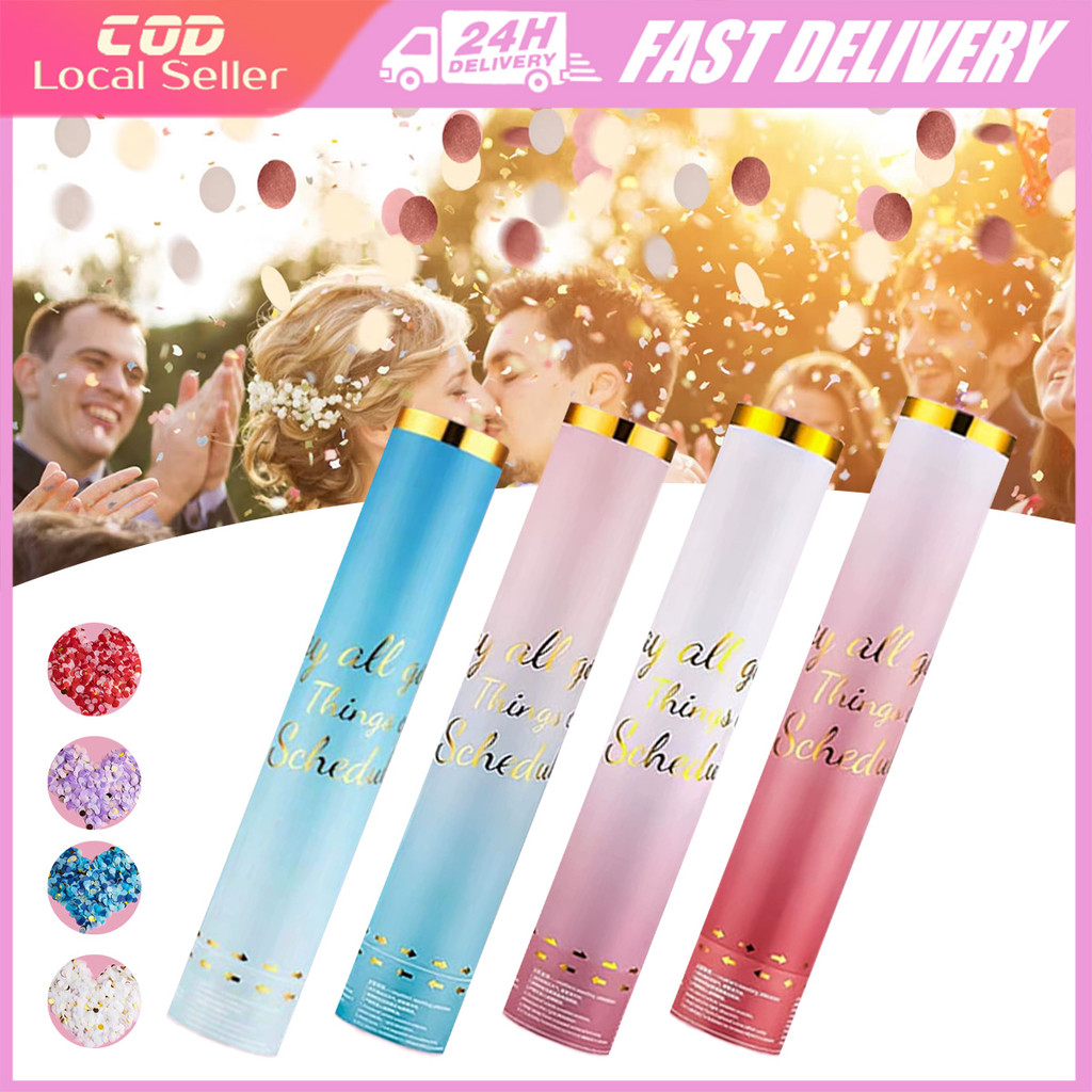 38 ซม. Confetti Party Popper Tube Hand Twist Multicolor Party Confetti Popper Party Popper Wedding B