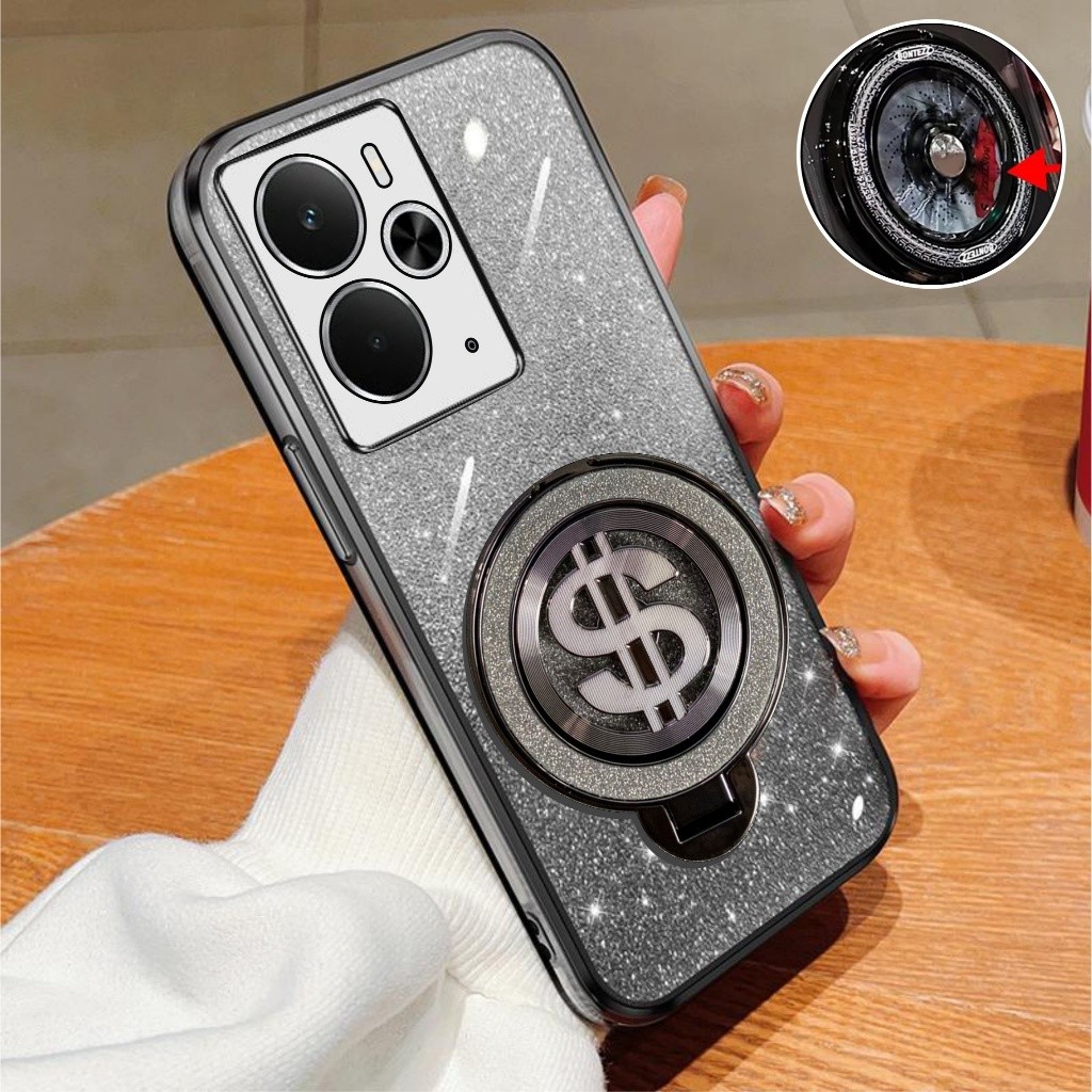 HP Realme 14 14T 5G Glitter Dollar Ring Stand รองรับเคสชาร์จไร้สาย