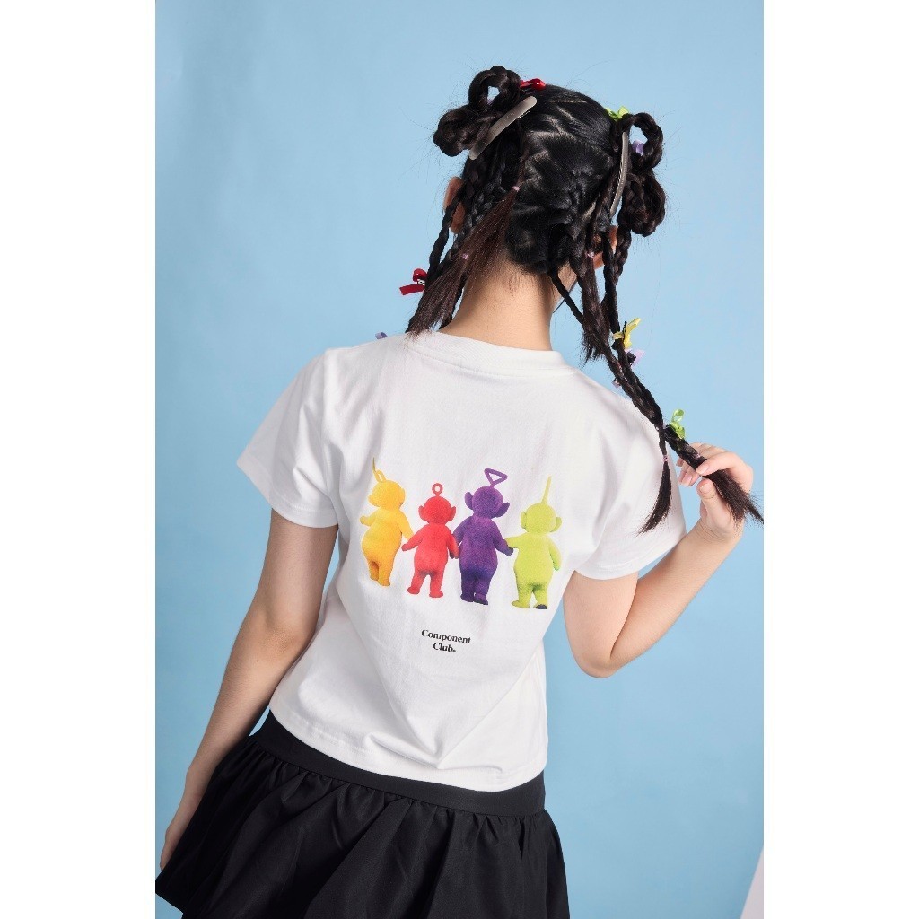 [จัดส่งทันที] S-5XL Component Club x Teletubbies Pride Women T-shirt - White