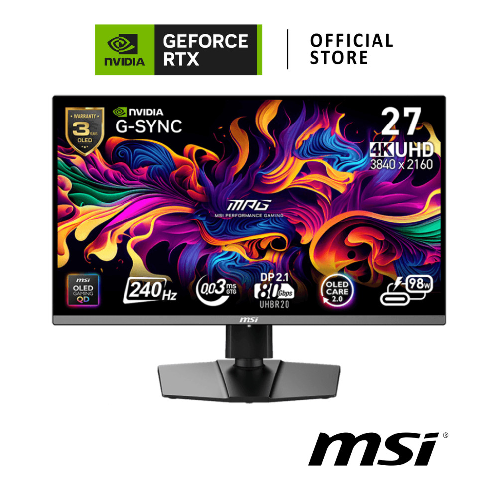 MSI MPG 272URX | G-Sync® Compatible | 26.5" UHD 240Hz 0.03Ms Monitor จอมอนิเตอร์