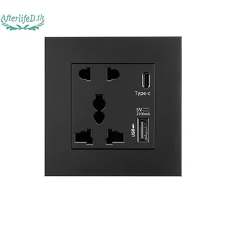AF แหล่งจ่ายไฟ 2100MA ซ็อกเก็ต USB แผงสากล 13A UK Wall Type C อินเทอร์เฟซ A