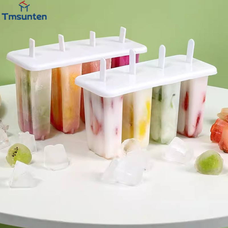 🛒แม่พิมพ์ไอติม 4 แท่ง แม่พิมพ์ไอศครีม แม่พิมพ์ทำน้ำแข็ง ที่ทำไอติม Tmsunten