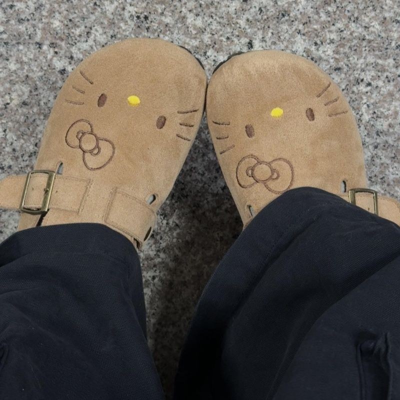 Hello Kitty Cute Birken Shoes Women Summer New Thick Sole Outer Wear Sandals - รูปที่ 3