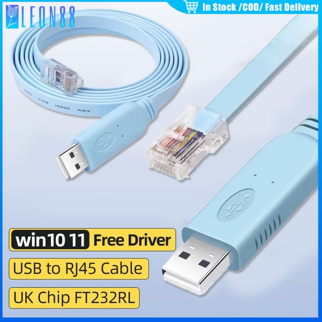 ของมาใหม่！1.8M สายUSB To RJ45 Cisco Console Cable Console Cable USB Type A Male to RJ45 Maleสำหรับเร