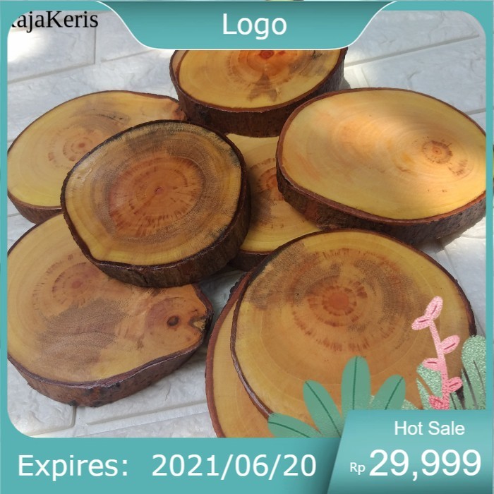 Wood Slice / Wood Cut / ที่รองแก้วไม้ ขนาด +- 10 ซม. FNX1 BF10