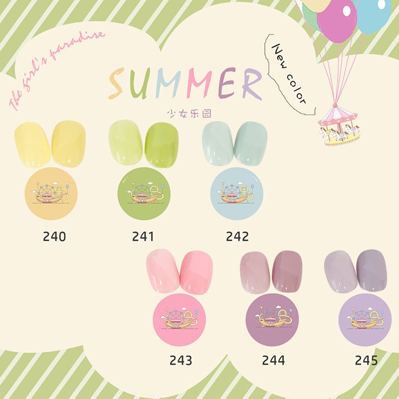 MC Mocha Nail Girl Paradise Series ยาทาเล็บ240-245สีติดทนนานเพ้นท์เล็บสีขาวติดทนนาน