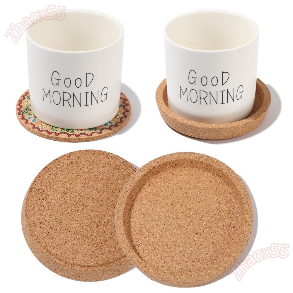 ZHAOX Cork Coasters Placemats Tea Coasters Tableware Decor ทนทานผู้ถือแก้วไม้ถ้วย