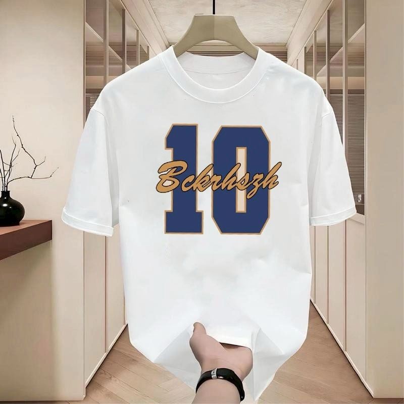 เสื้อยืดผู้ชาย คอกลมแขนสั้น สกรีนลายแฟชั่นฮิตๆ oversize สไตล์สตรีทฮิปฮอป เสื้อยืดผู้ชายฮิตๆ โอเวอร์ไซส์คนอ้วน