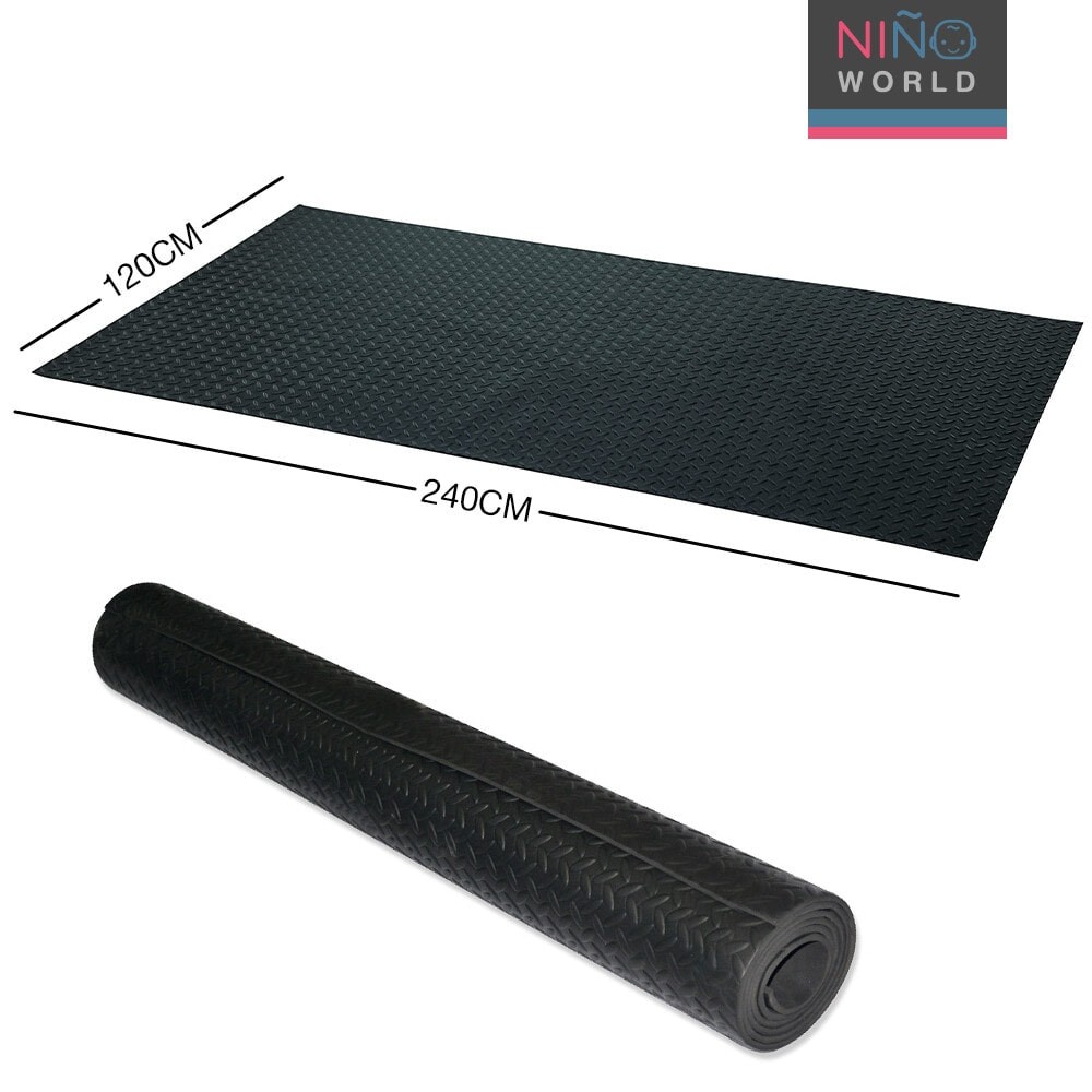 LOCAL789 NINO WORLD แผ่นปูพื้น EVA แบบม้วน ลายใบไม้ หน้าเดียว Leafy-PDS002BL ขนาด 120x240x1 cm. สีดำ