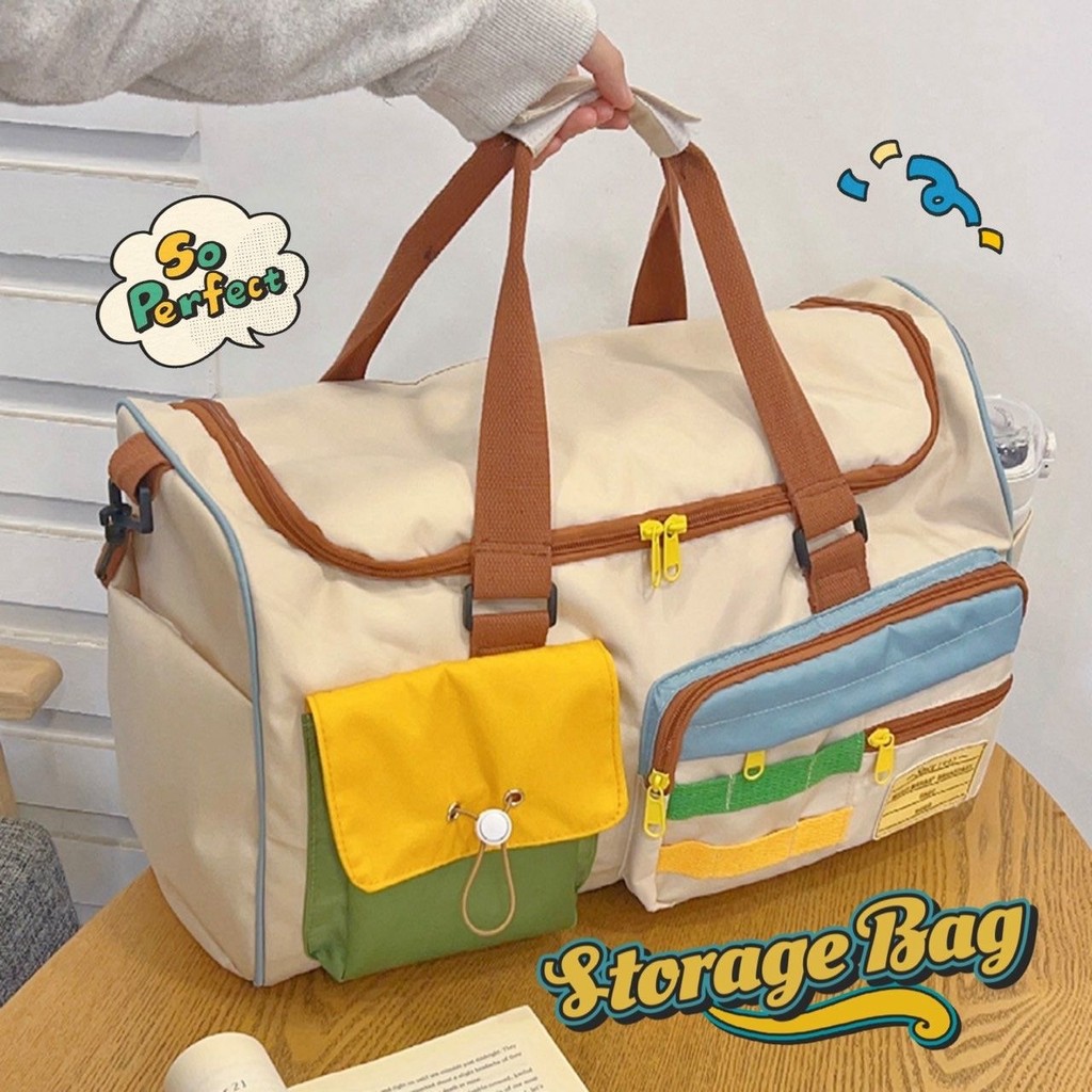 กระเป๋าเดินทางแฟชั่น กระเป๋าฟิตเนต สุภาพสตรี กันน้ำ ความจุขนาดใหญ่ นักเรียน travel bag