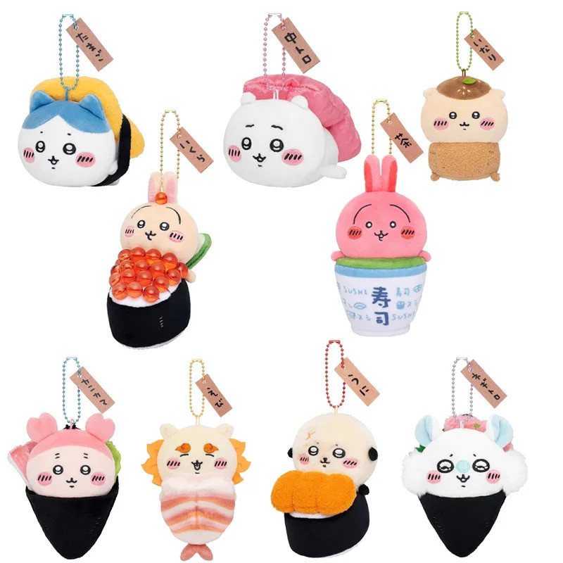 New Chiikawa Limited Sushi Series Kawaii Cute Usagi Plush Doll Pendant Anime Kawaii Hachiware Keycha