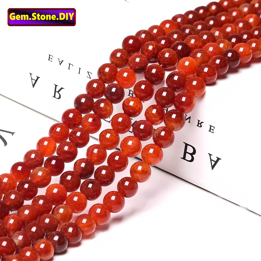 Red Dragon Vein Agate Natural Stone，Loose Bead สีแดงมังกรหลอดเลือดดําอาเกตหินธรรมชาติ,หลวมลูกปัด ตัว