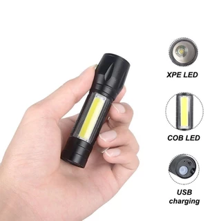 ไฟฉาย ไฟฉายแรงสูง ไฟฉายความสว่างสูง ชาร์จแบตได้ ปรับได้ 3 รูปแบบ LED Flashlight USB Charger