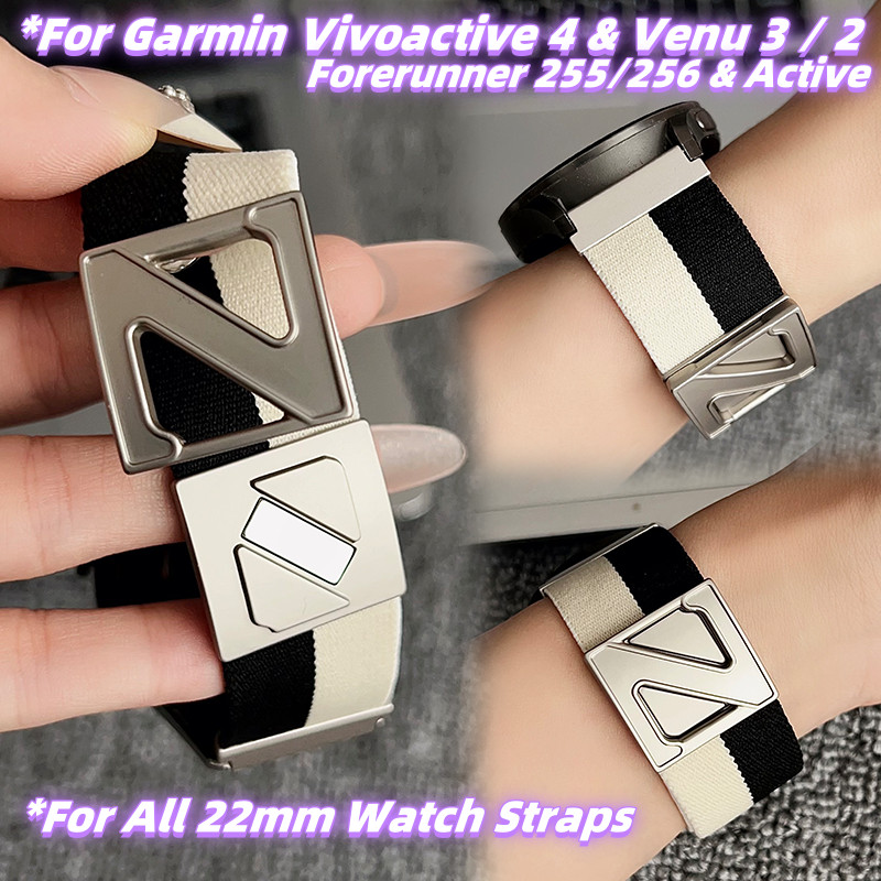 สีบล็อกแถบสําหรับ Garmin Vivoactive Active Forerunner Venu 22 มม.ชายหญิงแฟชั่นน่ารัก Vogue สายนาฬิกาสร้อยข้อมือ Vivoactive 4 Venu 2 3 Forerunner 265 255
