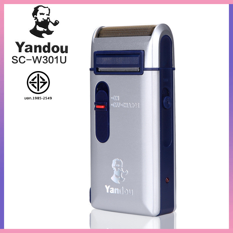 สะอาดสุดๆโหมดชาร์จเครื่องโกนหนวดเครา ที่โกนหนวดไฟฟ้าผู้ชายสีเงินและสีทอง ทั้งแบบแห้งและแบบเปียก