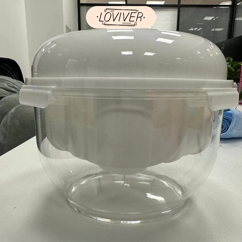 LOVIVER เครื่องทําโยเกิร์ตกรีกถั่วนมภาชนะ ทําเอง กับถุงตาข่ายชั้นดีและฝาปิดแยกเวย์สําหรับปิกนิกทําโยเกิร์ตกรีกหนา