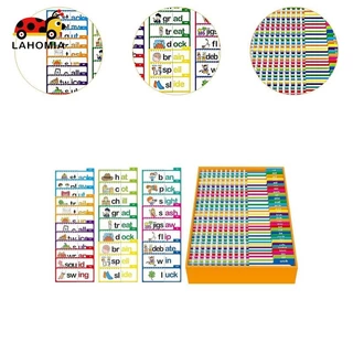 LAHOMIA Word Families Recognize รูปแบบเครื่องมือเพื่อการศึกษา Word Recognition Phonics แฟลชการ์ดสําหรับผู้ปกครองการศึกษาเกมอ่านหนังสือบ้าน