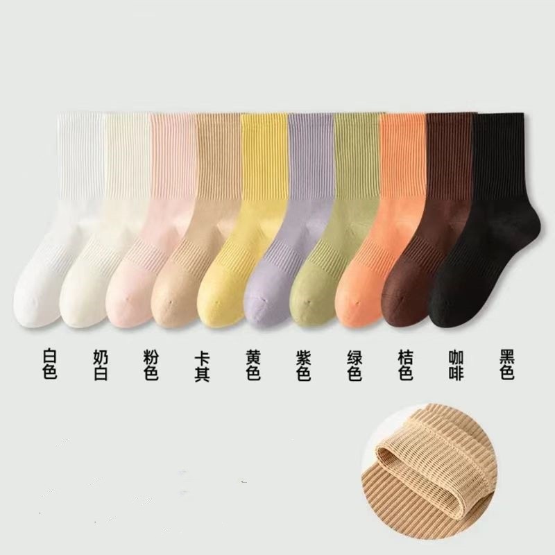 ถุงเท้ากีฬาผู้หญิงจากผ้าฝ้ายแท้ ระงับกลิ่นกาย ดูดซับเหงื่อ สไตล์ญี่ปุ่น สบาย ๆ สีขาว นุ่ม - รูปที่ 7