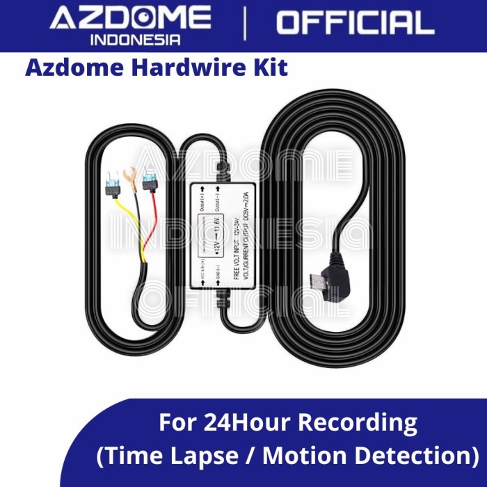 ชุดสายไฟ Azdome สําหรับมินิเฝ้าระวังที่จอดรถ 24H