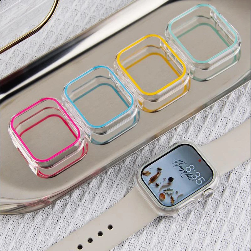 กรณี พีซี เรืองแสงสําหรับสมาร์ทนาฬิกา ส10 46 มม.9 8 7 6 5 4 3 2 กับ โปร่งใส ส่องสว่าง ป้องกัน สําหรับ iดู 44 มม.40 มม.45 มม.41 มม.38 มม.42 มม.