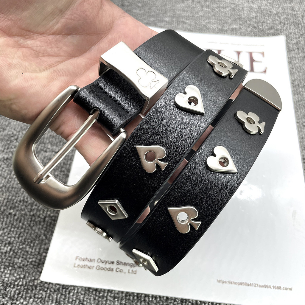 2025 New Style Love Poker Metal Female Belt Retro All-Match Unique Punk Style