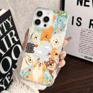 🫧GOOD🫧แหวนแม่เหล็กสีดำโปร่งใสแบบบางสำหรับ iPhone 15 11 16 14 12 13 16PRO 14PRO 11PROMAX 14PLUS 16PLUS เคส iPhone