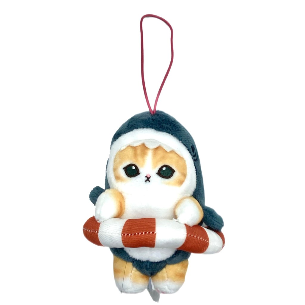 Mofusand Shark and Orca Cat Mascots - Enjoy with Floaties - Approximately 11cm (Orca Cat) and (Shark