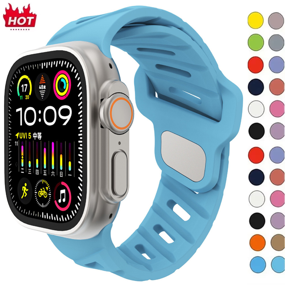 สายซิลิโคน starp สําหรับ Apple Watch Ultra 2 49 มม.42 มม.-46 มม.45 มม.44 มม.40 มม.41 มม.8 7 6 5 4 3 SE 9 10