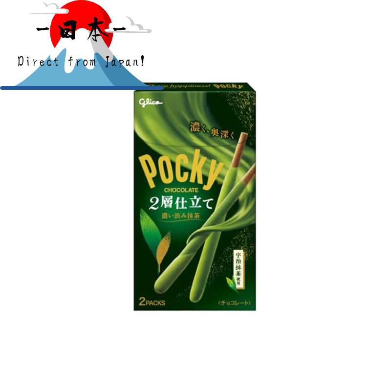 [Direct from Japan]
Ezaki Glico Pocky, Double-Layered, Rich Bittersweet Matcha. Ezaki Glico Snacks, 