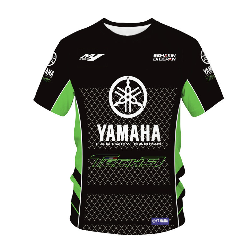 ผู้ชายผู้หญิงกีฬาลําลองขนาดใหญ่ O-คอ T เสื้อ Motorsport YAMAHA โลโก้รถ 3D พิมพ์ทุกวัน Streetwear
