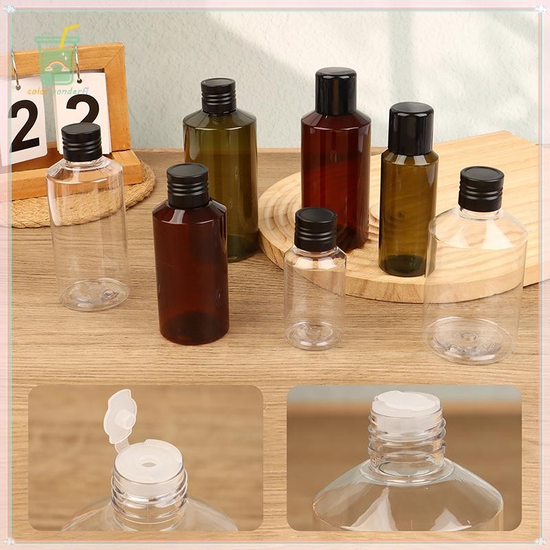 [สี] 50/75/100/150/200ml ขวดบีบพลาสติกพร้อมลูกบิด PET โลชั่นแชมพูขวดรีฟิลคอนเทนเนอร์ตัวอย่างเครื่องสําอางที่ว่างเปล่า TH - รูปที่ 2