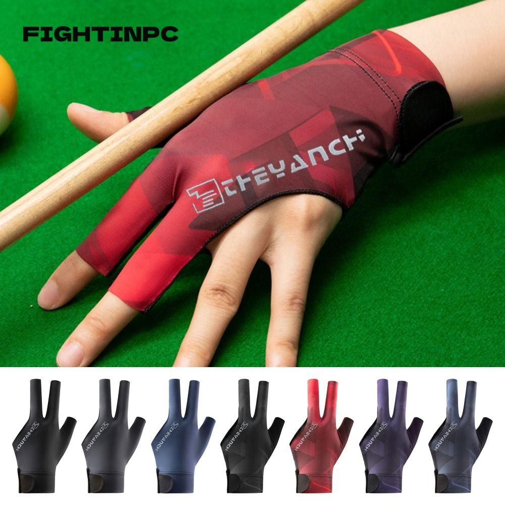 FIGHTINPC 1 ชิ้นถุงมือสามนิ้ว, การฝึกอบรมความยืดหยุ่นผ้าถุงมือบิลเลียด,ทนทานสติกเกอร์ไม่ลื่นเปิดนิ้วซ้ายขวามือสนุ๊กเกอร์อุปกรณ์เสริมบิลเลียด