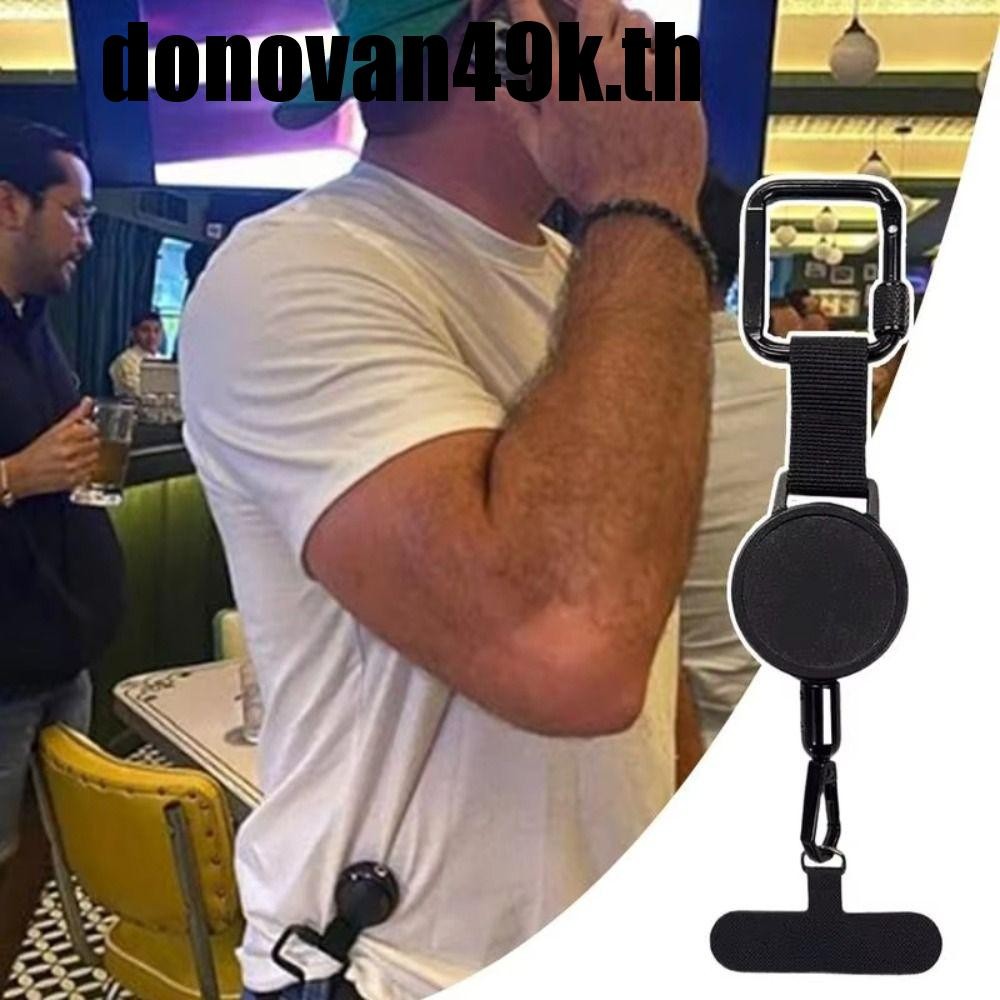 DODONVAN49K ที่วางโทรศัพท์แบบยืดหดได้, พร้อม Carabiner Safety Tether สายคล้องแท็บโทรศัพท์มือถือ, โซ่โทรศัพท์ลวด ABS น้ําหนักเบา Anti-Drop Anti-Theft ที่วางโทรศัพท์กลางแจ้งปีนเขา