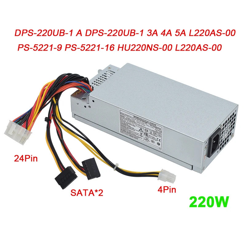 ใหม่สำหรับแหล่งจ่ายไฟ Dell 220W DPS-220UB-1 A DPS-220UB-4 A L220NS-00 PE-5221-08 PS-5221-9 PE-5221-0