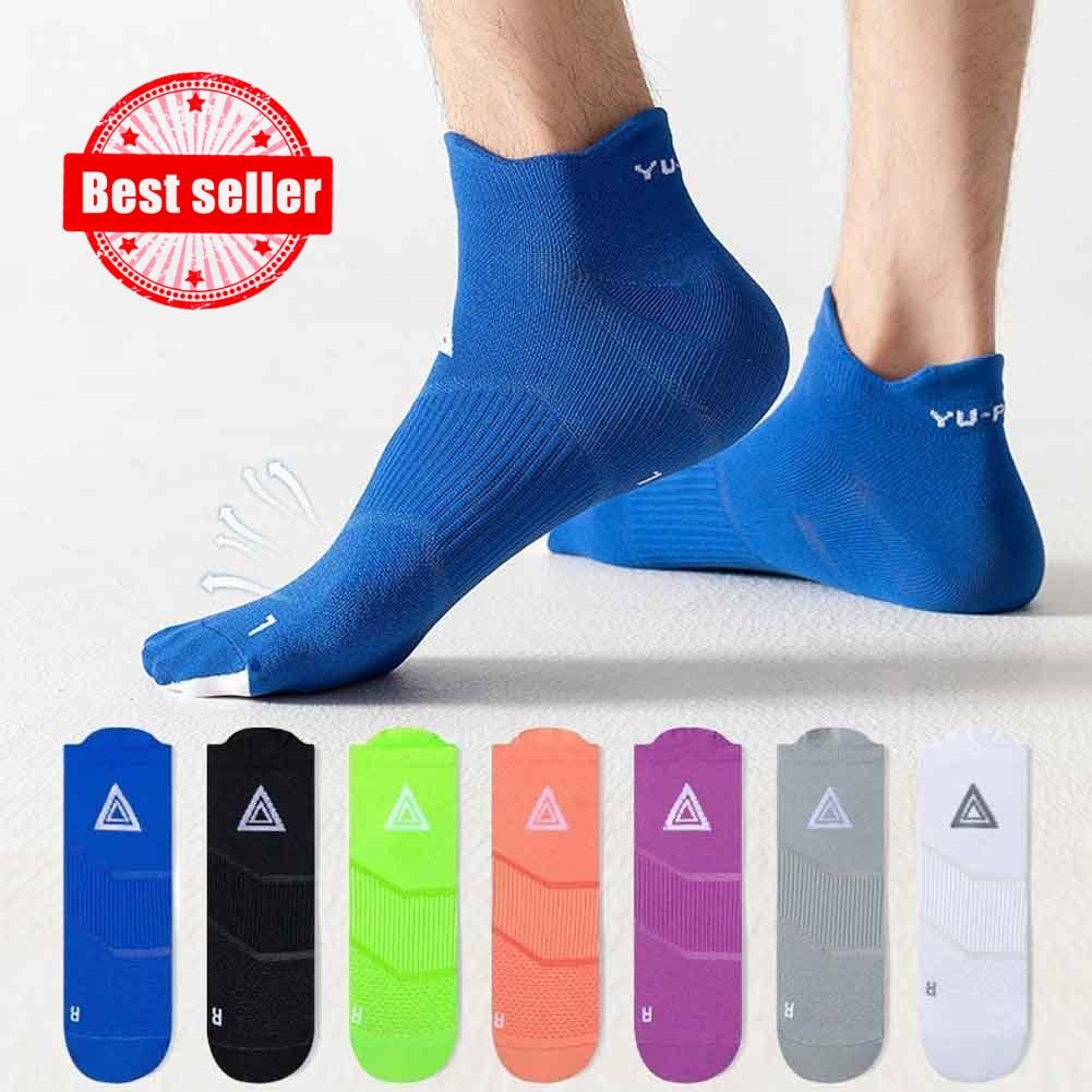 Professional Running Fitness ถุงเท้าข้อสั้นผู้หญิงผู้ชายดูดซับเหงื่อ Breathable ไนลอน W2i4