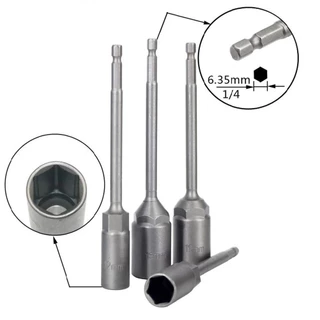 5 PC 8-14 มม.ยาวไฟฟ้าเจาะ SOCKET HEAD Bolt NUT DRIVER Bit Impact เจาะ Bits อะแดปเตอร์ซ็อกเก็ตประแจ EXTENSION Bar 150 มม.